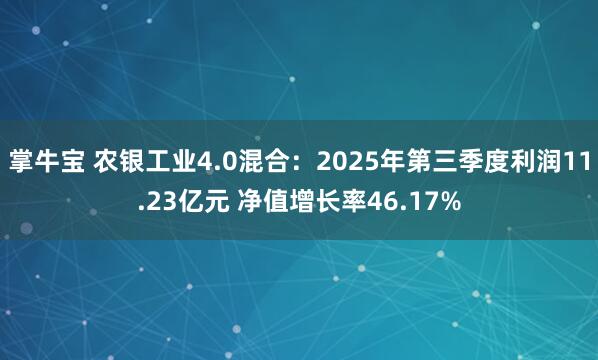 掌牛宝 农银工业4.0混合：2025年第三季度利润11.23亿元 净值增长率46.17%